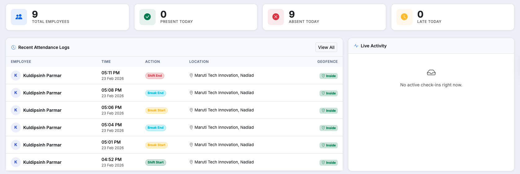 Web Admin Dashboard